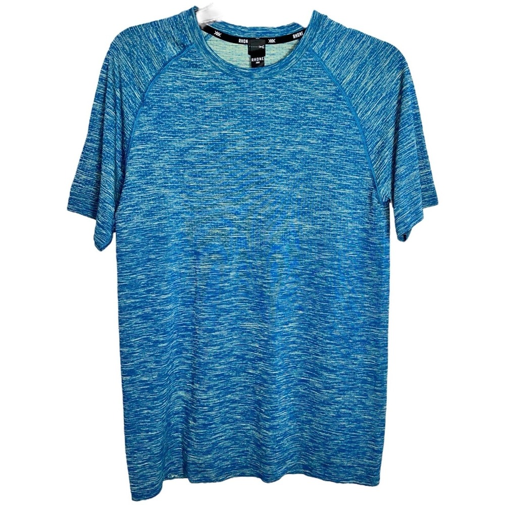 Rhone Mens Small‎ Reign Tech Short Sleeve Tee Blue Gym Activewear Performance